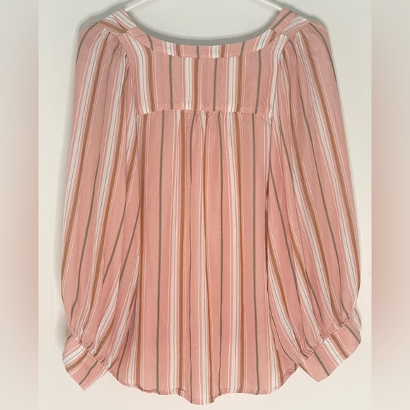 Anthropologie Maeve Brenda Stripe Balloon Sleeve Top Size S - Picture 2 of 8
